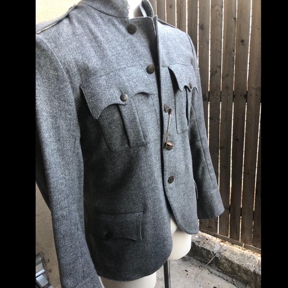 YSL Rive Gauche safety pin military blazer 50